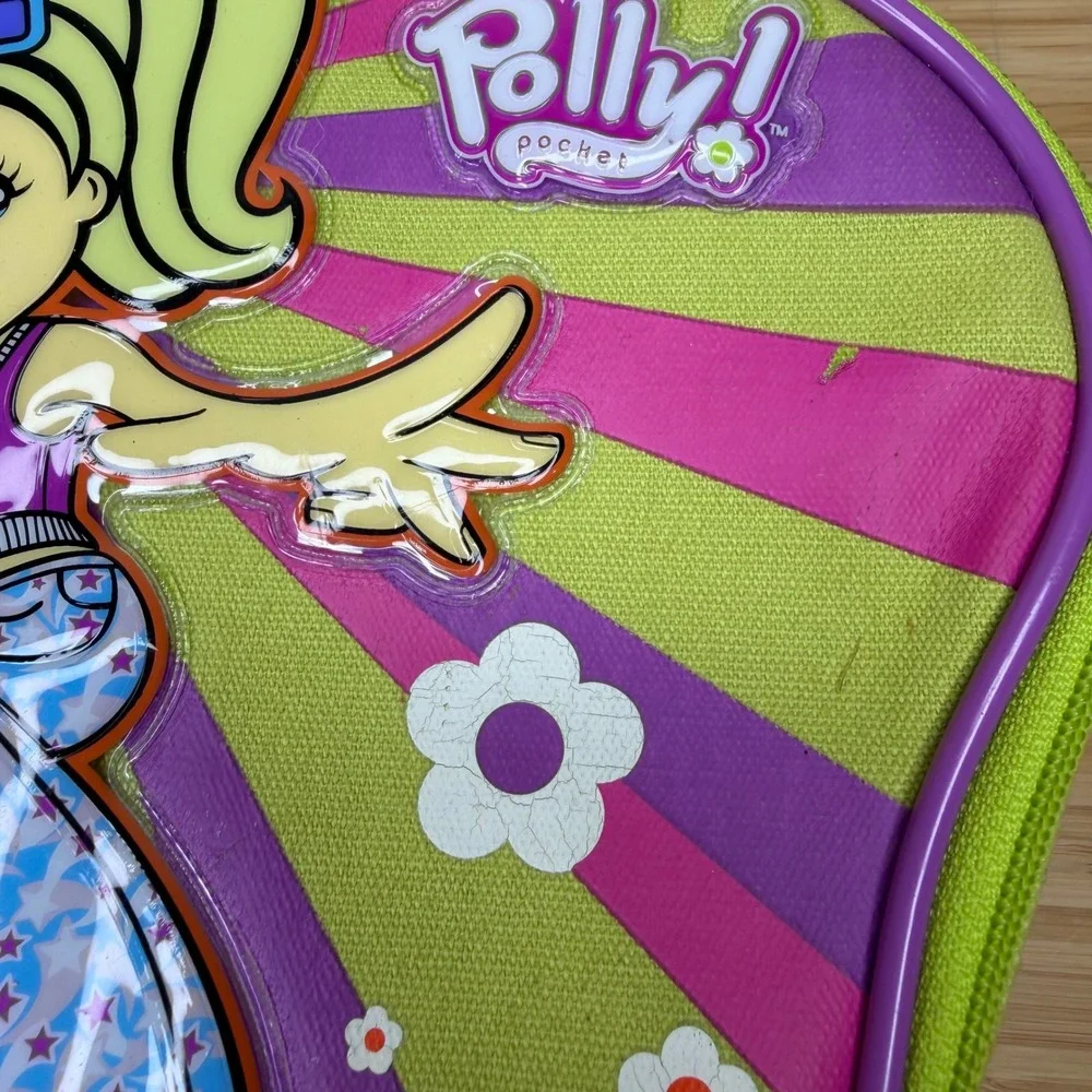 Vintage Polly Pocket Carrying Case Storage Bag Lime Green Purple Y2K 2003